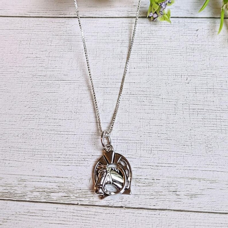 Horse Pendant charm necklace, Sterling Silver - 22 inch - - LadybugfeetDesigns -