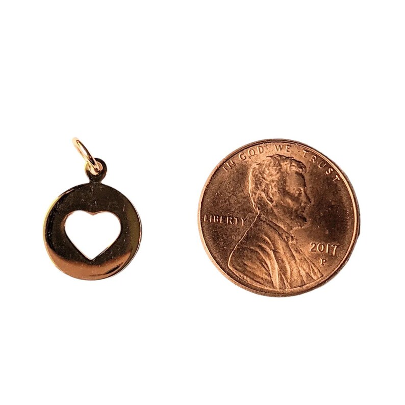 Gold Heart Cut Out Charm - - LadybugfeetDesigns -
