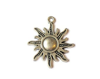 Silver Celestial Sun Charm