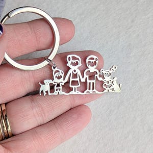 Happy Family Key Chain, Key Holder - - LadybugfeetDesigns -