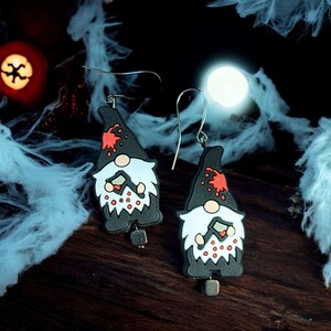 Gnome Halloween Earrings - - LadybugfeetDesigns -