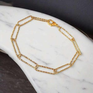 Diamond Cut Gold Paperclip Chain Bracelet - - LadybugfeetDesigns -