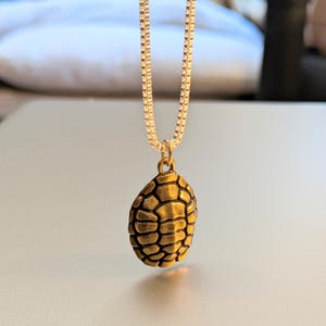 Two Tone Turtle Shell Necklace, Sterling Silver- 24 inches - - LadybugfeetDesigns -