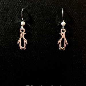 Penguin Sterling Silver dangle earrings - - LadybugfeetDesigns -