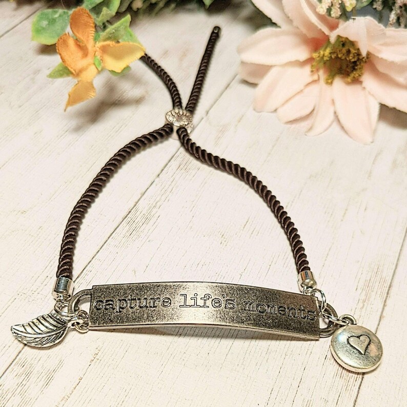 Capture Life's Moments Twisted Rope Bolo Bracelet - - LadybugfeetDesigns -