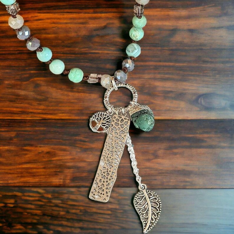 Nature's Dream Semi-Precious Gemstone Necklace - 36 inch - - LadybugfeetDesigns -