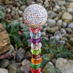 Fairy Wand Garden Stake/ Crystal Fairy Garden 12"or 24" Stake/ Suncatcher - - LadybugfeetDesigns -