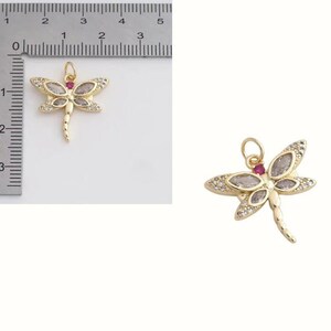 Dragonfly necklace, Gold - 20 inch - - LadybugfeetDesigns -