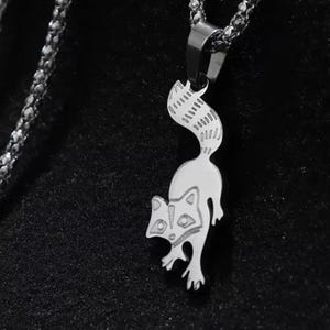 Racoon Necklace, 24 inches - Silver or Gold - - LadybugfeetDesigns -
