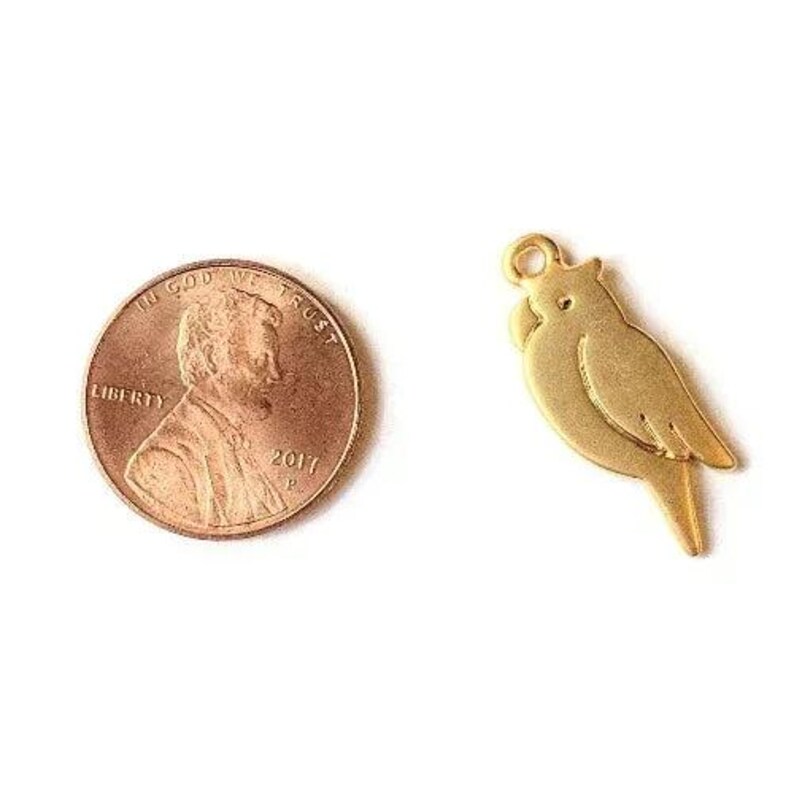 14K Matte Parrot Charm Pendant - - LadybugfeetDesigns -