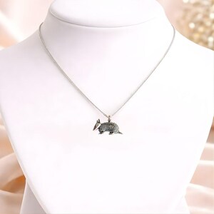 Armadillo Pendant charm necklace, Sterling Silver - 22 inch - - LadybugfeetDesigns -