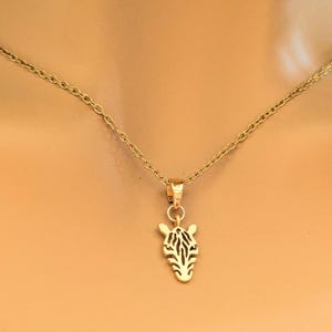 Zebra necklace, Gold - 20 inch - - LadybugfeetDesigns -