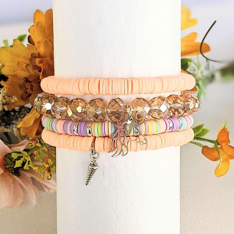 Unicorn Dream Stretch Bracelet Stack - - LadybugfeetDesigns -