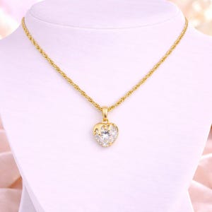 Sparkly Melting Heart necklace, Gold- 20 inch - - LadybugfeetDesigns -