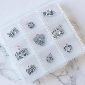 I Love Photography Charm Box - 9 pc., Silver - - LadybugfeetDesigns -
