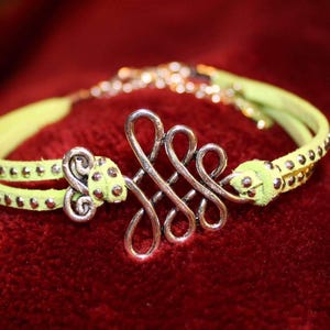 Unalome/Triple Infinity Beaded Suede Bracelet - - LadybugfeetDesigns -