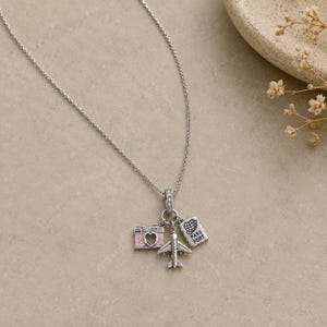 Take me Away Necklace, 20 inches - Silver - - LadybugfeetDesigns -