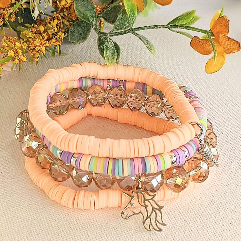 Unicorn Dream Stretch Bracelet Stack - - LadybugfeetDesigns -