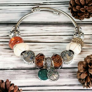 Tree of Life Euro Cuff Wrap Bracelet, Silver - - LadybugfeetDesigns -