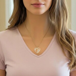 Sun Moon Heart necklace, Gold - 20 inch - - LadybugfeetDesigns -