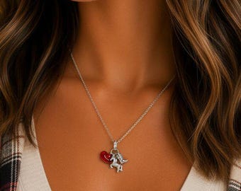 Country Western Girl Necklace, 20 inches - Silver