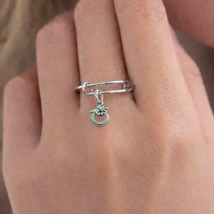Sterling Silver Dragon Charm Ring - - LadybugfeetDesigns -