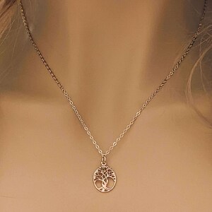 Tree of Life Rose Gold necklace earrings set,18 inch - - LadybugfeetDesigns -