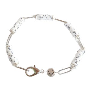 Salt & Pepper Smiley Stainless Steel Paperclip Chain Bracelet - - LadybugfeetDesigns -