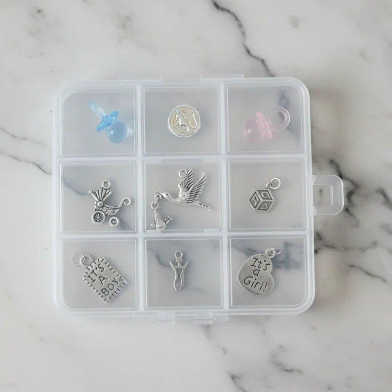 New Baby Charm Box - 9 pc., Silver - - LadybugfeetDesigns -