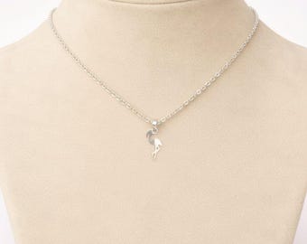 フラミンゴペンダントネックレス、シルバー - 18～22インチ - Etsy 日本