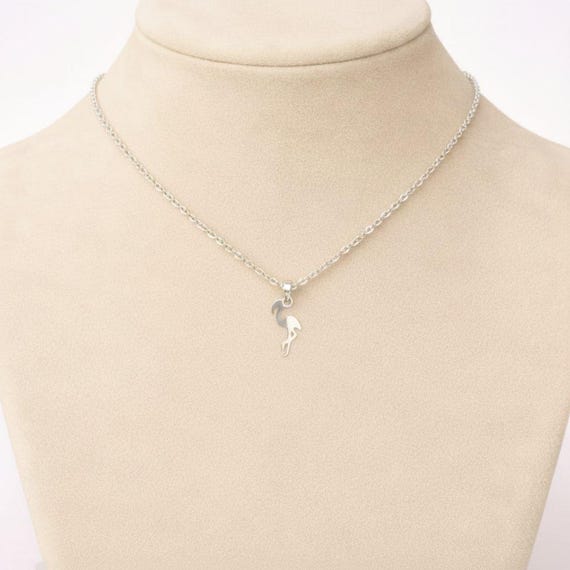 フラミンゴペンダントネックレス、シルバー - 18～22インチ - Etsy 日本