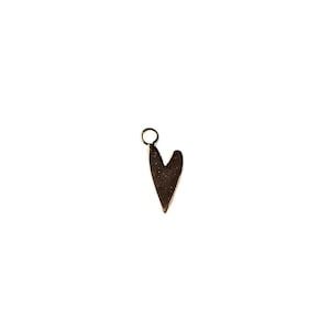 Gold Flat Heart Charm - - LadybugfeetDesigns -