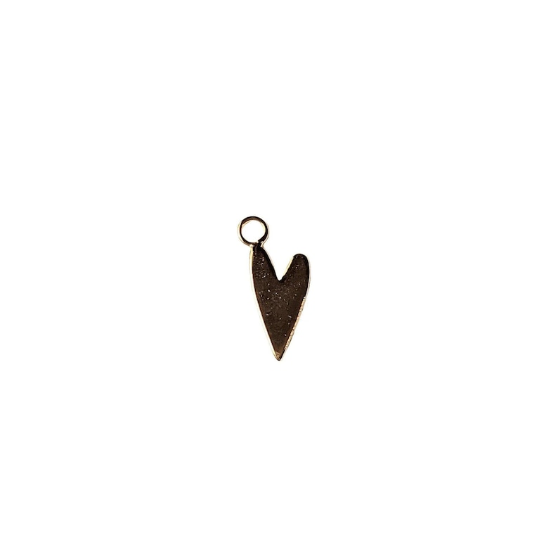 Gold Flat Heart Charm - - LadybugfeetDesigns -