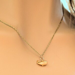 Whale necklace, Gold - 20 inch - - LadybugfeetDesigns -