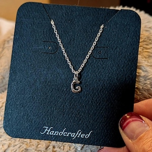 Mini Bubble Initial Necklace - Silver- 20 inch - - LadybugfeetDesigns -