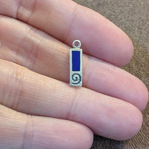 Blue Tag Necklace, 20 inches - Silver - - LadybugfeetDesigns -