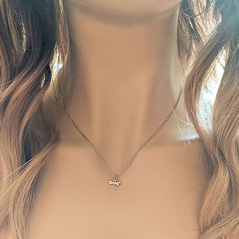 Dragonfly Rose Gold necklace/earrings set, 18 inch - - LadybugfeetDesigns -