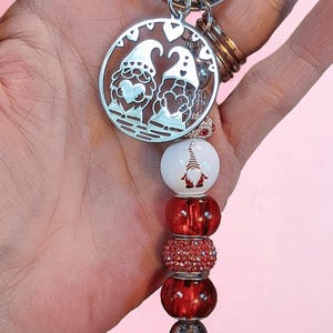 Gnome Couple Keychain/Purse Clip - - LadybugfeetDesigns -