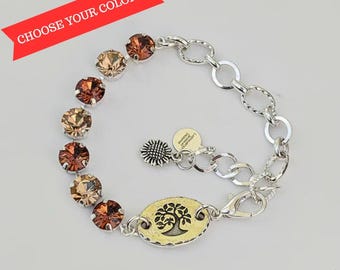 Tree of Life Faceted Crystal Bracelet