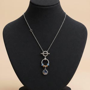 Sleeping Under the Stars Sterling Silver Toggle Charm Necklace, 20 inches - - LadybugfeetDesigns -