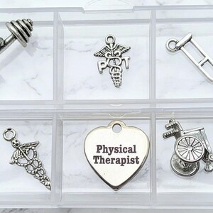 Physical Therapist Mini Charm Box - 6 pc., Silver - - LadybugfeetDesigns -