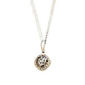 Leopard Print Crystal Pendant charm necklace, Sterling Silver - 22 inch - - LadybugfeetDesigns -