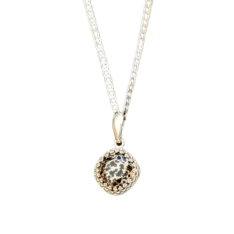 Leopard Print Crystal Pendant charm necklace, Sterling Silver - 22 inch - - LadybugfeetDesigns -