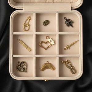 Nurse/EMT Charm Box - 9 pc., Gold - - LadybugfeetDesigns -