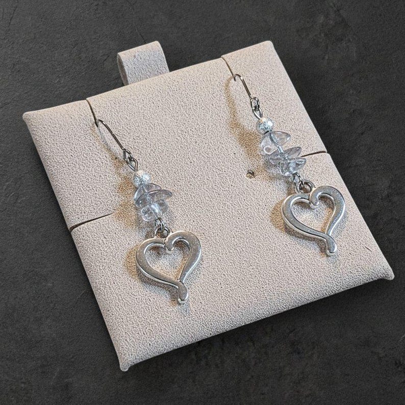 Ametrine Heart dangle earrings, silver - - LadybugfeetDesigns -