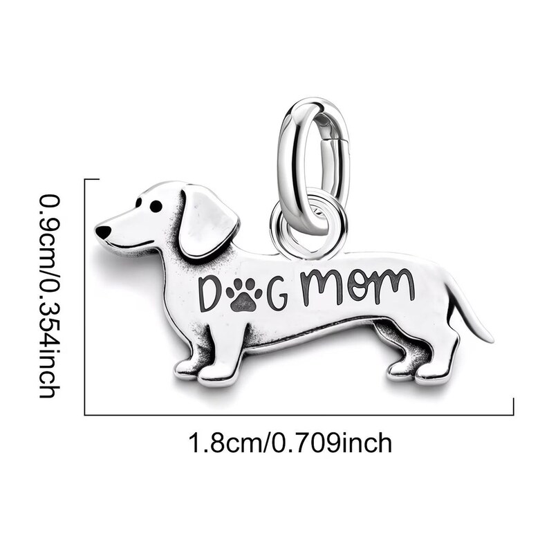 Dog Mom Necklace, 20 inches - Silver - - LadybugfeetDesigns -