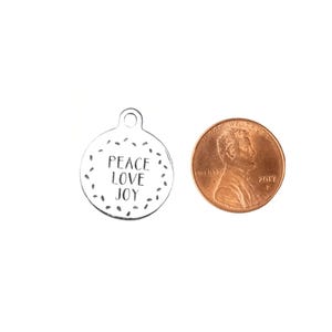 Peace Love Joy Charm - - LadybugfeetDesigns -