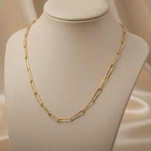 Diamond Cut Paperclip Chain necklace, Gold - 18- 24 inch - - LadybugfeetDesigns -