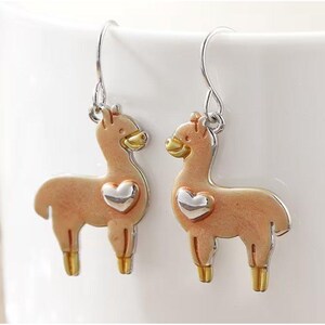 Rustic Alpaca/Llama Hook Earrings - - LadybugfeetDesigns -