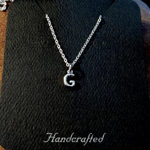 Mini Bubble Initial Necklace - Silver- 20 inch - - LadybugfeetDesigns -